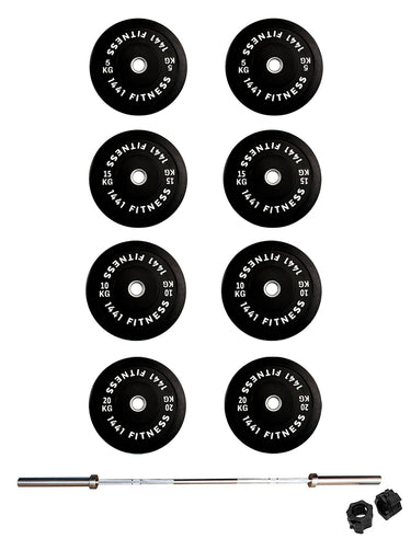 Best Olympic Bar - high-quality bumper plates and steel inserts